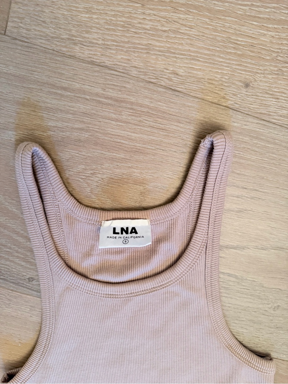 LNA Sleeveless Ribbed skinny racer Tank Dress in Nude - Picture 4 of 6